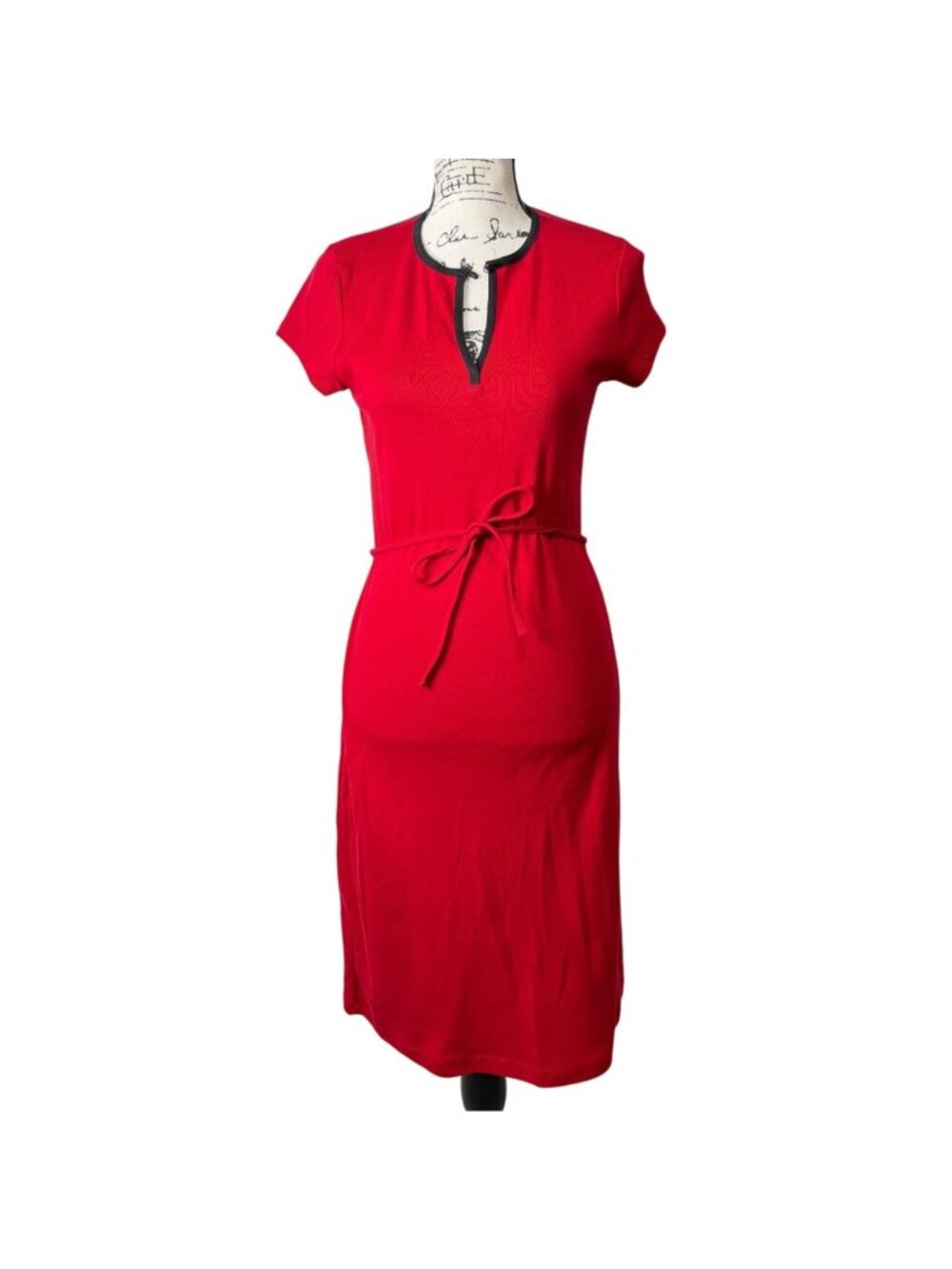 Lauren Ralph Lauren Womens Size S Red Dress Jersey Short Sleeve Cotton NEW